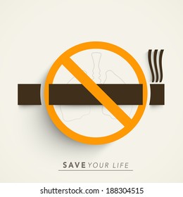 Stop Smoking concept with cigarette on abstract background. 