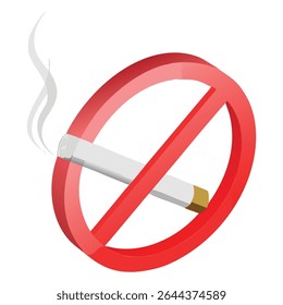 Stop smoking concept illustration, no smoking area, quit smoking graphic, health awareness design