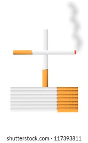 Stop smoking. Cross from cigarettes.