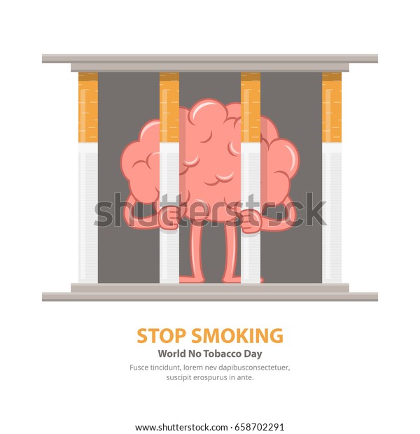 Stop Smoking Free Brain Cigarette Addiction Stock Vector (Royalty Free