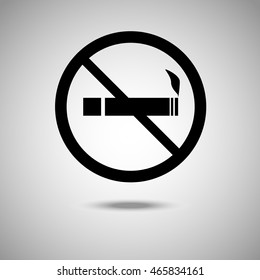 Stop smoking icon. Flat style.Grey background. Vector illustration.