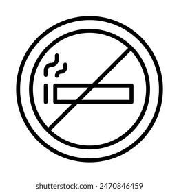 Stop smoking icon in thin line style Vector illustration graphic design