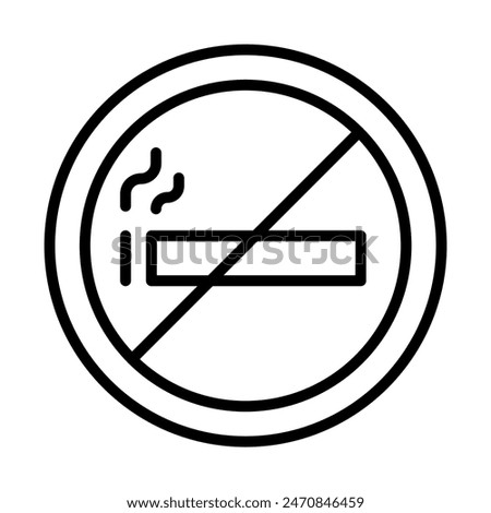 Stop smoking icon in thin line style Vector illustration graphic design