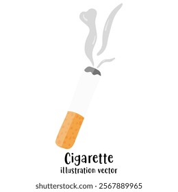 Stop smoking isolated on white background. Cigarettes forbidden sign, National non smoking week. World no tobacco day. Vector flat illustration