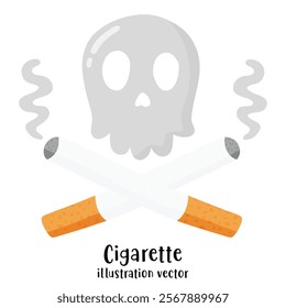 Stop smoking isolated on white background. Cigarettes forbidden sign, National non smoking week. World no tobacco day. Vector flat illustration