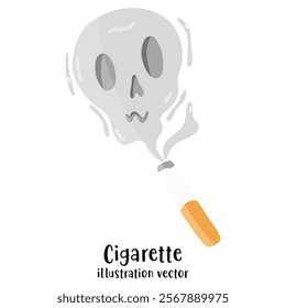 Stop smoking isolated on white background. Cigarettes forbidden sign, National non smoking week. World no tobacco day. Vector flat illustration