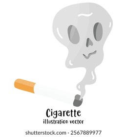 Stop smoking isolated on white background. Cigarettes forbidden sign, National non smoking week. World no tobacco day. Vector flat illustration