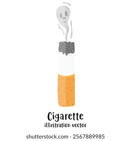 Stop smoking isolated on white background. Cigarettes forbidden sign, National non smoking week. World no tobacco day. Vector flat illustration