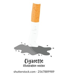 Stop smoking isolated on white background. Cigarettes forbidden sign, National non smoking week. World no tobacco day. Vector flat illustration