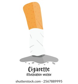 Stop smoking isolated on white background. Cigarettes forbidden sign, National non smoking week. World no tobacco day. Vector flat illustration