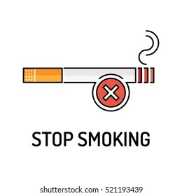 STOP SMOKING Line Icon