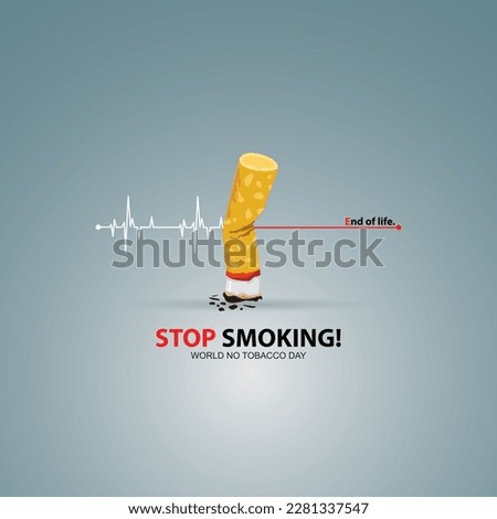 Stop Smoking. May 31st World No Tobacco Day. No Smoking Day Awareness. Poison of cigarette. Vector. Illustration