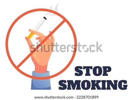 Stop smoking no cigarette bad addiction concept. Vector graphic design illustration element