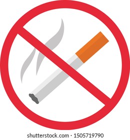 Бросить курить не курить запрещенный знак шаблон дизайна. Не курить знак для элементов дизайна, презентации, веб-сайта или приложений. векторные плоские иконки мультфильм дизайн eps10 иллюстрация