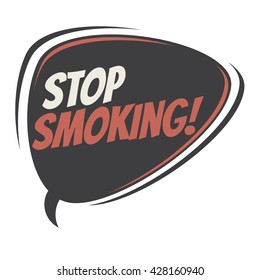 stop smoking retro speech bubble