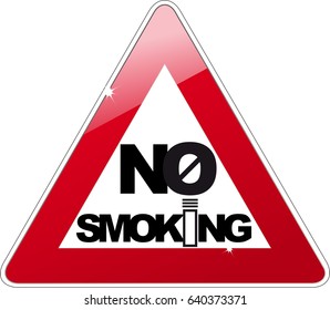 stop smoking sign with an cigarette instead of the letter "I"