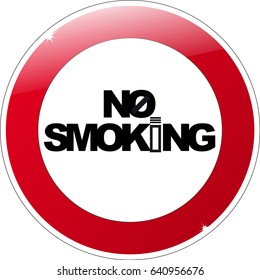 stop smoking sign with an cigarette instead of the letter "I"