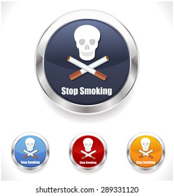 stop smoking sign vector Illustration on white background with skull