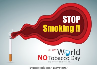 Stop Smoking Tobacco World No Tobacco Stock Vector (Royalty Free ...