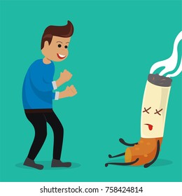 Stop Smoking. Vector cartoon illustration