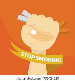 Stop Smoking. Vector cartoon illustration