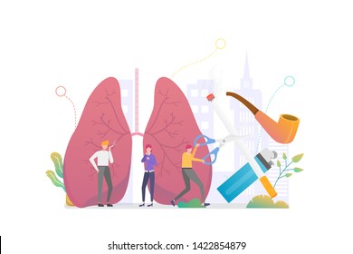 Stop Smoking Vector Concept Illustration, Suitable for web landing page, ui, mobile app, editorial design, flyer, banner, and other related occasion