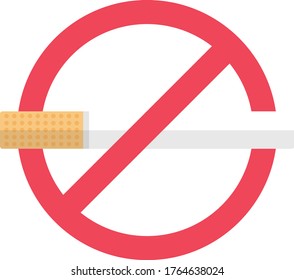 dejar de fumar el icono de color plano vectorial 
