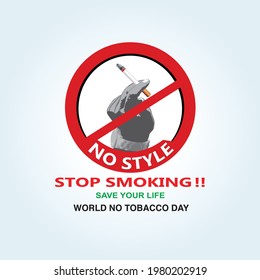 Stop Smoking vector icon. World No Tobacco Day. No style, no smoking sign isolated on white background. Vector EPS 10. Save your Life.