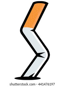 Stop Smoking Vector Illustration. Stubbing out a cigarette icon.