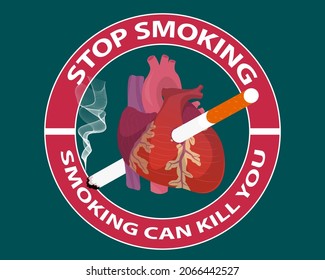 stop smoking warning, logo, banner, template, education, etc. by vector design