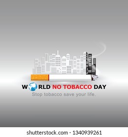 Stop Smoking. World No Tobacco Day. illustration Vector Eps 10.