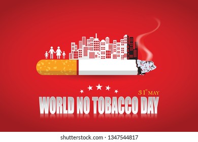 Stop Smoking. World No Tobacco Day. illustration Vector Eps 10.