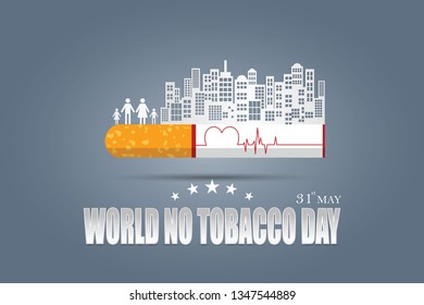 Stop Smoking. World No Tobacco Day. illustration Vector Eps 10.