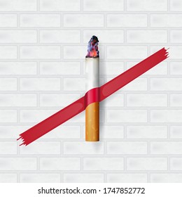 Stop Smoking. World No Tobacco Day Vector Concept Poster Template.