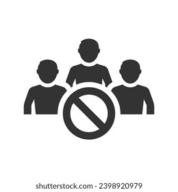 Stop Social Gathering Icon, Vector Graphics