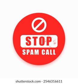 Detener la señal de alerta de llamada de spam en el Vector de fondo blanco