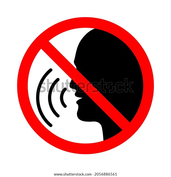 Stop Speaking Sign Red Prohibition Sign Stock Vector (Royalty Free ...