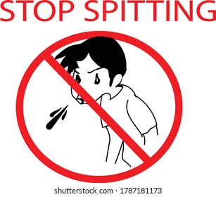 stop  spitting awareness vector or illustration