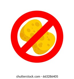 Stop sponge. It is forbidden to rub with sponge for washing. Red prohibitory road sign