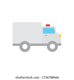 stop the spread concept, ambulance vehicle icon over white background, flat style, vector illustration