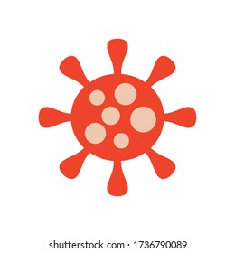 stoppen das Spread-Konzept, das Symbol des Coronavirus auf weißem Hintergrund, flacher Stil, Vektor-Illustration
