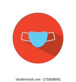 stop the spread concept, mouth mask icon over white background, block flat style, vector illustration