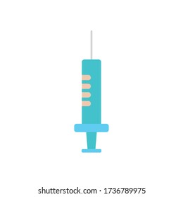 stop the spread concept, syringe icon over white background, flat style, vector illustration