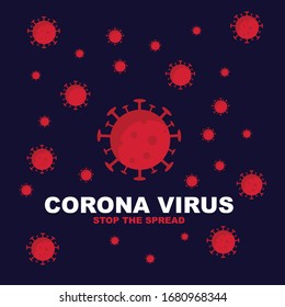 Stop the Spread Corona Virus Illustration with red icons
