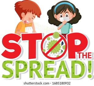 Stop spread Corona virus sign illustration