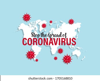 Stop the spread of the coronavirus. Coronavirus (COVID-19), Coronaviruses (CoV), A novel coronavirus (COVID-19). Vector illustration.  