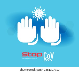 Stop the spread of the coronavirus! Infographics, image illustration COV 2019