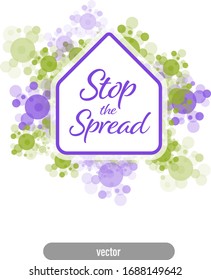 Stop the spread of coronavirus logo hand script