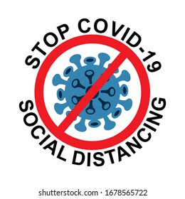 Stop the spread of COVID-19 by social distancing. Corona virus.