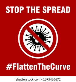 Stop the Spread Flatten the Curve Icon. Vector Image.